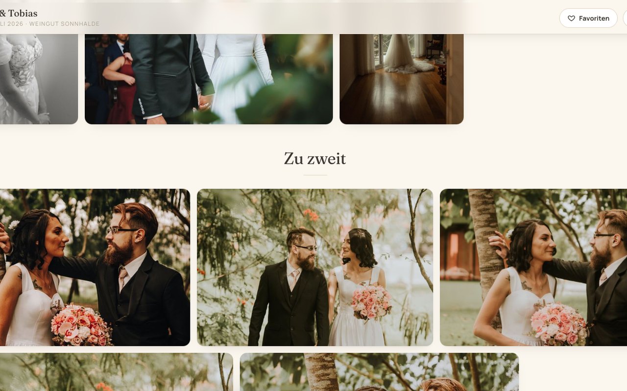 Screenshot einer Magazin-Galerie im Design Reportage mit dem Abschnitt Zu zweit